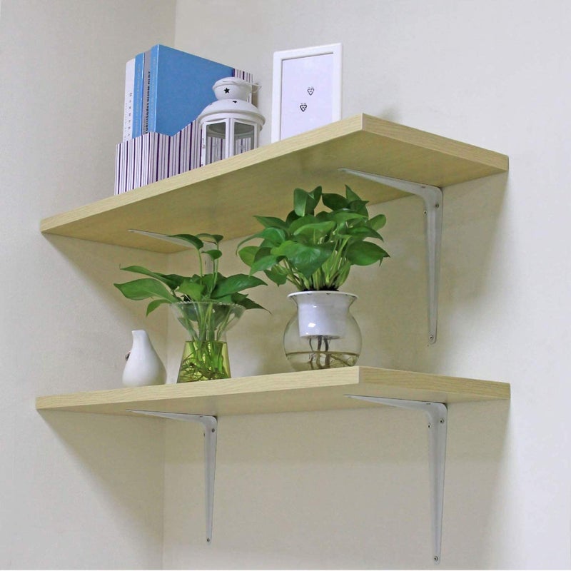 WideskallÂ® Metal 10" x 12" inch Wall Corner Angle Shelving Shelf Brackets, White, Pack of 12 - Image 2